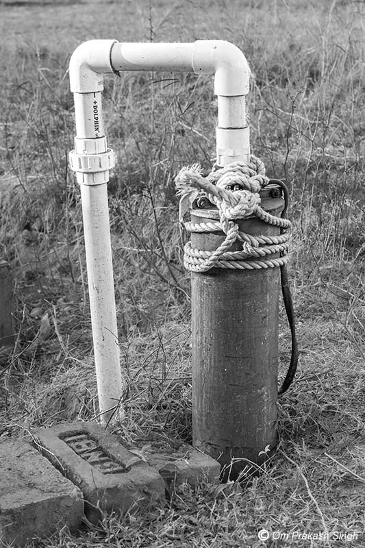 A tubewell that extracts groundwater for supply from a rural SVS in Seraikela-Kharsawan district, Jharkhand, India